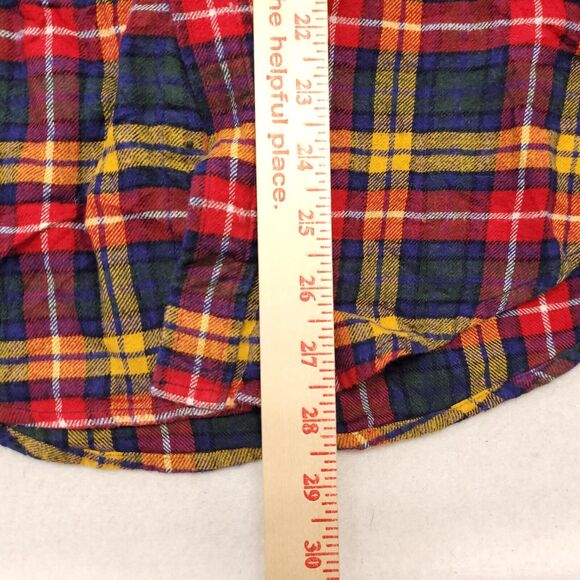 Croft & Barrow Madras Flannel Button Up Shirt Mens Size Medium M Blue Red Yellow - Picture 8 of 10